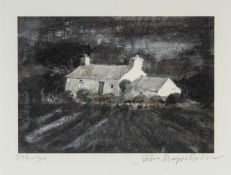 ‡ JOHN KNAPP-FISHER (Welsh, 1931-2015) limited edition (334/500) print - a farmstead at night, fully
