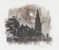 SIR KYFFIN WILLIAMS RA limited edition (125/250) print - 'Moonlit Anglesey Church', signed, numbered