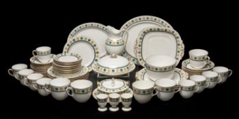 EARLY 19TH C. DAVENPORT LONGPORT BONE CHINA PART TEA/BREAKFAST SERVICE, printed in puce and