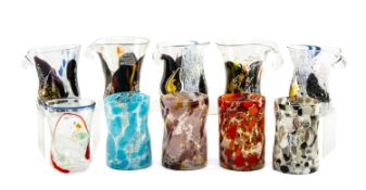 COLLECTION OF COLOURFUL CONTEMPORARY GLASSWARE including 5 x Aristide Najean tumblers plus five