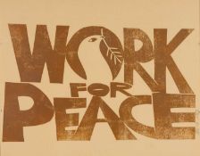 ‡ PAUL PETER PIECH (American-Welsh 1920-1996) two colour lithograph - entitled, 'Work For Peace',