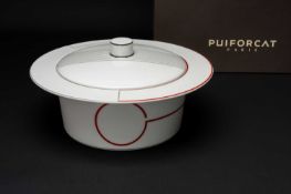 PUIFORCAT 'INITIALES' COLLECTION MÉDIANES SOUP TUREEN Art Deco inspired design by Jean Puiforcat,