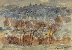 ‡ VERA BASSETT (Welsh, 1912-1997) watercolour - Ty Groes near Ammanford, signed, inscribed verso and