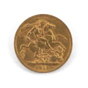 GEORGE V GOLD SOVEREIGN, 1912, 8.0gms Provenance: private collection Pembrokeshire Comments: wear