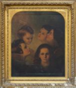 AFTER JOSHUA REYNOLDS, oil on canvas - The Cherub Choir, 75 x 62cms Comments: repair and tear to