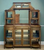 EDWARDIAN ROSEWOOD MIRROR BACK PARLOUR CABINET, with Renaissance style marquetry decoration, shelves