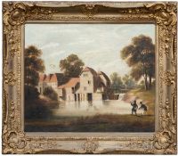 AFTER PAUL SANDBY (1730-1809) oil on canvas - The Watermill, 49 x 59cms Provenance: private