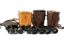 THE MILITARY / NAVAL / MARITIME CLUB HOUSE: GROUP OF VARIOUS BINOCULARS comprising two WWII Barr &