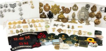 THE MILITARY CLUB HOUSE: COLLECTION OF REGIMENTAL BADGES being cap, lapel and cloth badges (80