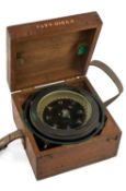 THE NAVY / MARITIME CLUB HOUSE: WORLD WAR TWO ROYAL NAVY COMPASS PATT.0195A, in wooden case, three