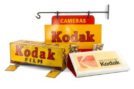THE ADVERTISING CLUB HOUSE: KODAK ITEMS comprising vintage double sided 'Kodak Cameras Film'