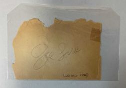 THE BOXING CLUB HOUSE: JOE LOUIS SIGNATURE ON PAPER with a signed letter of authenticity by Dr. John