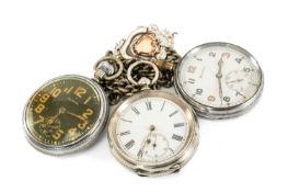 THE MILITARY CLUB HOUSE: AMERICAN WALTHAM WORLD WAR II POCKET WATCH, black dial with luminous Arabic