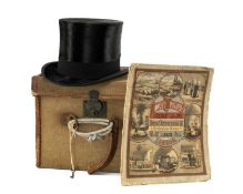 THE GENTLEMAN'S CLUB HOUSE: TOP HAT & FITTED BOX WITH ASSOCIATED OUTFITTER'S CATALOGUE circa 1900,