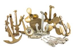 THE MARITIME / MARINE / NAVAL CLUB HOUSE: VARIOUS COLLECTABLES comprising brass and other model