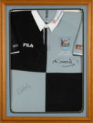 THE RUGBY UNION CLUB HOUSE: CARDIFF RFC 125TH YEAR COMMEMORATIVE SIGNED JERSEY, 1876 - 2001 (125th