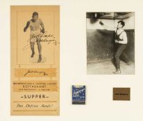 THE BOXING CLUB HOUSE: original 1940s Trifold Menu from Jack Dempseys first restaurant “Broadway Bar