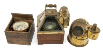 THE MARITIME / MARINE / NAVAL CLUB HOUSE: THREE VINTAGE MARITIME COMPASSES comprising vintage