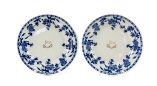 THE MARITIME CLUB HOUSE: PAIR OF WHITE STAR LINE SECOND-CLASS 'DELFT BLUE' DINNER PLATES, by