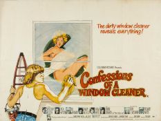 THE MOVIE / FILM / MEMORABILIA CLUB HOUSE: Confessions of a Window Clearner quad poster, folded as
