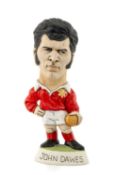 THE RUGBY UNION CLUB HOUSE: GROGG MODEL OF JOHN DAWES BY JOHN HUGHES wearing No.13 Wales jersey,
