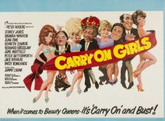 THE MOVIE / FILM / MEMORABILIA CLUB HOUSE: CARRY ON GIRLS, British quad poster, folded, featuring