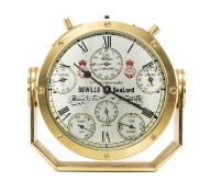 THE MARITIME / MARINE / NAVAL CLUB HOUSE: SEWILLS OF LIVERPOOL SEALORD BRASS CASED MULTI-DIAL SHIP'S