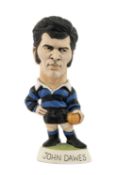 THE RUGBY UNION CLUB HOUSE: GROGG MODEL OF JOHN DAWES BY JOHN HUGHES wearing a No.13 Newbridge