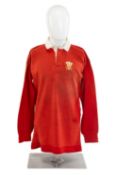 RUGBY UNION CLUB HOUSE: SIR GARETH EDWARDS MATCH WORN WALES INTERNATIONAL RUGBY JERSEY circa 1976-