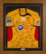 THE RUGBY UNION CLUB HOUSE: NEWPORT GWENT DRAGONS SIGNED SHIRT, framed, Canterbury of New Zealand,