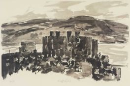 ‡ SIR KYFFIN WILLIAMS RA (Welsh 1918-2006) artist's proof print - 'Conwy Castle', signed in pencil