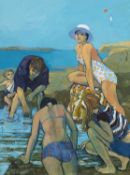 ‡ CLAUDIA WILLIAMS (English-Welsh 1933- June 2024) large oil on canvas - entitled verso, 'Perched at