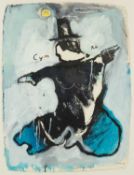 ‡ IWAN BALA (Welsh b.1956) mixed media on paper - political statement on the Welsh Nation and
