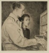 EDGAR HOLLOWAY (English, lived Wales 1914-2008) etching - entitled verso, 'Embarkation Leave