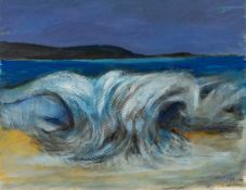 ‡ JOHN ELWYN (Welsh 1916-1997) acrylic on paper, 1988 - entitled verso 'Rolling Wave', signed, 27