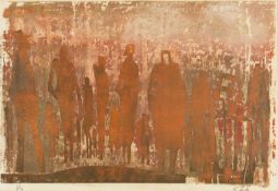 ‡ KAREL LEK (Belgian 1929-2020) limited edition (1/14) screenprint - entitled verso 'City People',