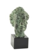‡ HUGH OLOFF DE WET (British 1912-1975) limited edition (one of nine) bronze - head of poet Dylan