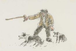 ‡ SIR KYFFIN WILLIAMS RA (Welsh 1918-2006) pencil and watercolour - entitled verso, 'Farmer with