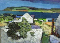 ‡ JOHN ELWYN (Welsh 1916-1997) gouache - entitled verso, 'The Estuary Farm' on artist's address