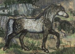 ‡ CHARLES FREDERICK TUNNICLIFFE RA OBE (English, worked Wales 1901-1979) mixed media - dappled pony,