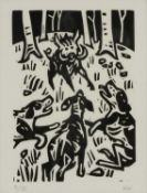 ‡ SIR KYFFIN WILLIAMS RA (Welsh 1918-2006) limited edition (3/50) linocut - one of a set of eight