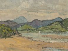 ‡ GEORGE HAMMOND STEEL (English 1900-1960) oil on board - entitled verso, 'Welsh Mountain Scene'