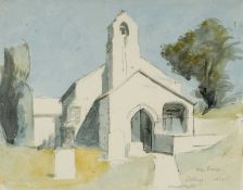 ‡ JOHN ELWYN (Welsh 1916-1997) watercolour - inscribed in pencil bottom right 'Manordeifi,
