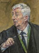 DAVID GRIFFITHS MBE (Welsh b.1939) oil on canvas - head and shoulders portrait of House of Commons