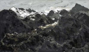 ‡ SIR KYFFIN WILLIAMS RA (Welsh 1918-2006) large oil on canvas - dramatic mountain landscape