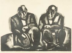 ‡ JOSEF HERMAN (Polish, lived Wales 1911-2000) limited edition (46/50) lithograph - two seated