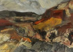 ‡ GWILYM PRICHARD (Welsh 1931-2015) mixed media - autumnal landscape, signed, 27 x 39cms Provenance: