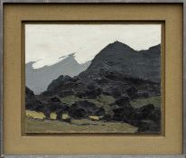 ‡ SIR KYFFIN WILLIAMS RA (Welsh 1918-2006) oil on canvas - Eryri landscape, signed with initials,
