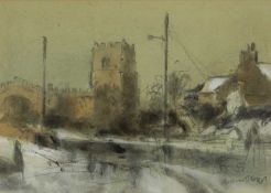 ‡ WILLIAM SELWYN (Welsh b.1933) pencil & watercolour - entitled verso 'Clynnogfawr', signed, 19 x