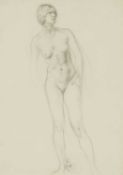‡ AUGUSTUS JOHN OM RA (Welsh 1878 - 1961) pencil - life-study of a standing female, label for